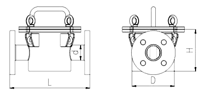 Sketch of flanged liquid traps